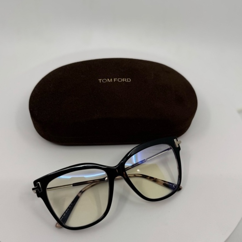 Tom Ford Black Square Cat eye Frame, Blue Blockers Computer Lenses New in Box!